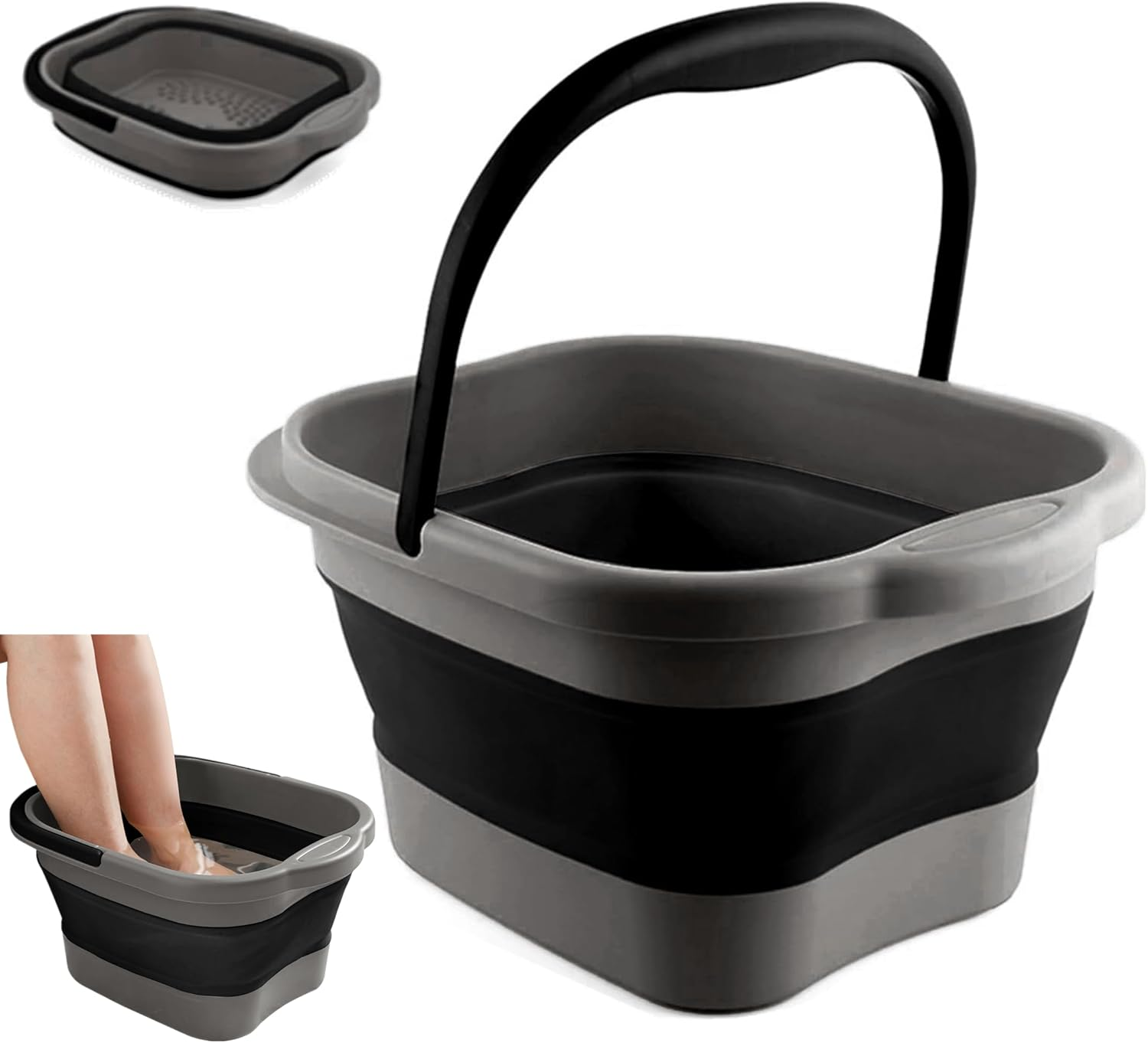 Collapsible Foot Bath Soak Tub with Handle, Portable Feet Spa Soaking Basin Bucket with Massage Acupoint for Washing Soaking Feet