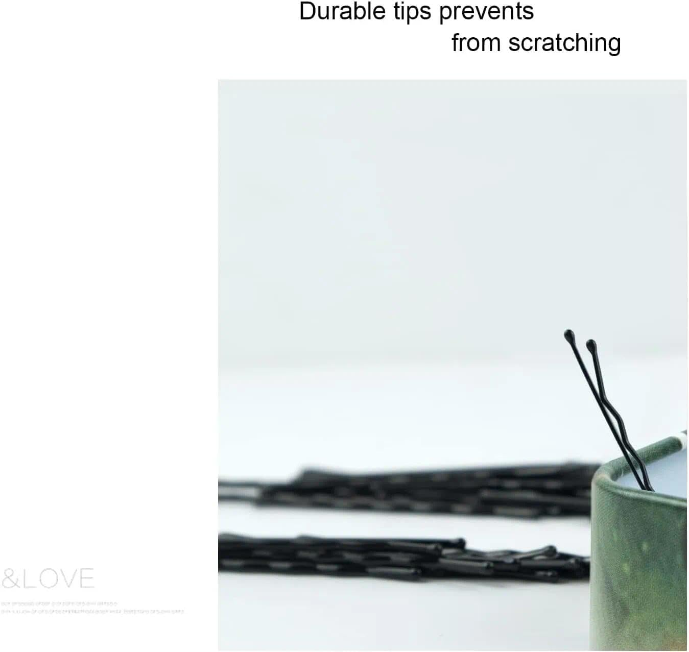 Mini Black Bobby Pins 1.38 Inch with Cute Storage Case, Hair Styling Accessories for Women and Girls - Tisuff image number 1