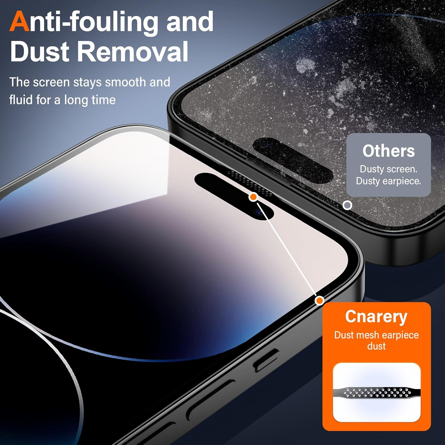 Cnarery 2 Pack for Iphone 14 Pro Privacy Tempered Glass Screen Protector 6.1 Inch, 9H Hardness, Auto Dust Removal, Scratch Resistant with Updated Easy Installation Tool image number 6