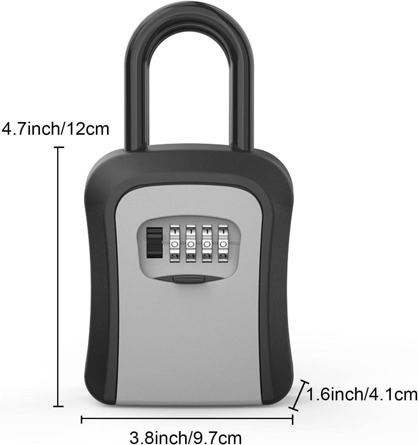 Ogetok Key Lock Box, Wall Mounted Key Safe Security Storage Box with Resettable Code for House Keys, Portable Combination Lockbox for Home, Office, Outdoor Garden, Store, Apartment, Black image number 5