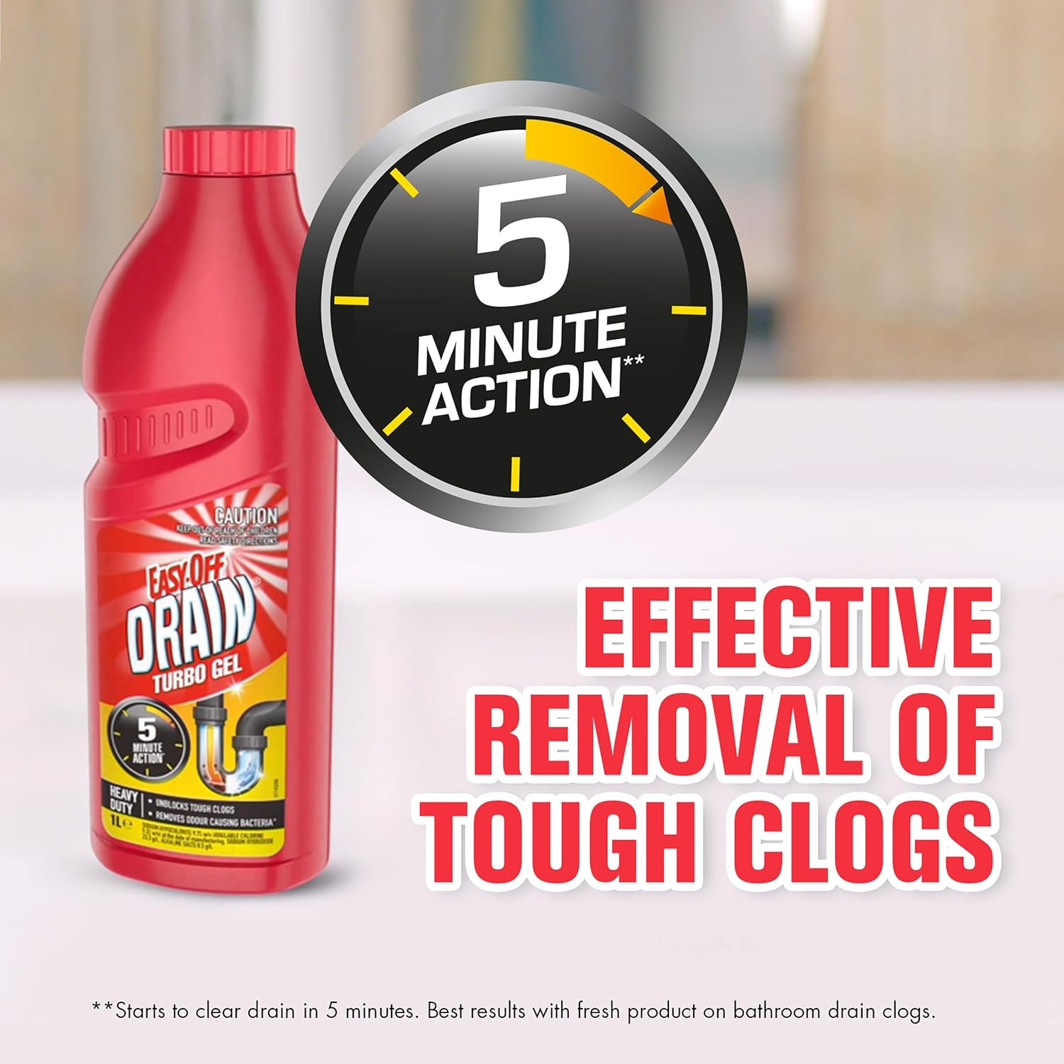 Easy-Off Bam Turbo Drain Cleaner Gel 1 Liter image number 3