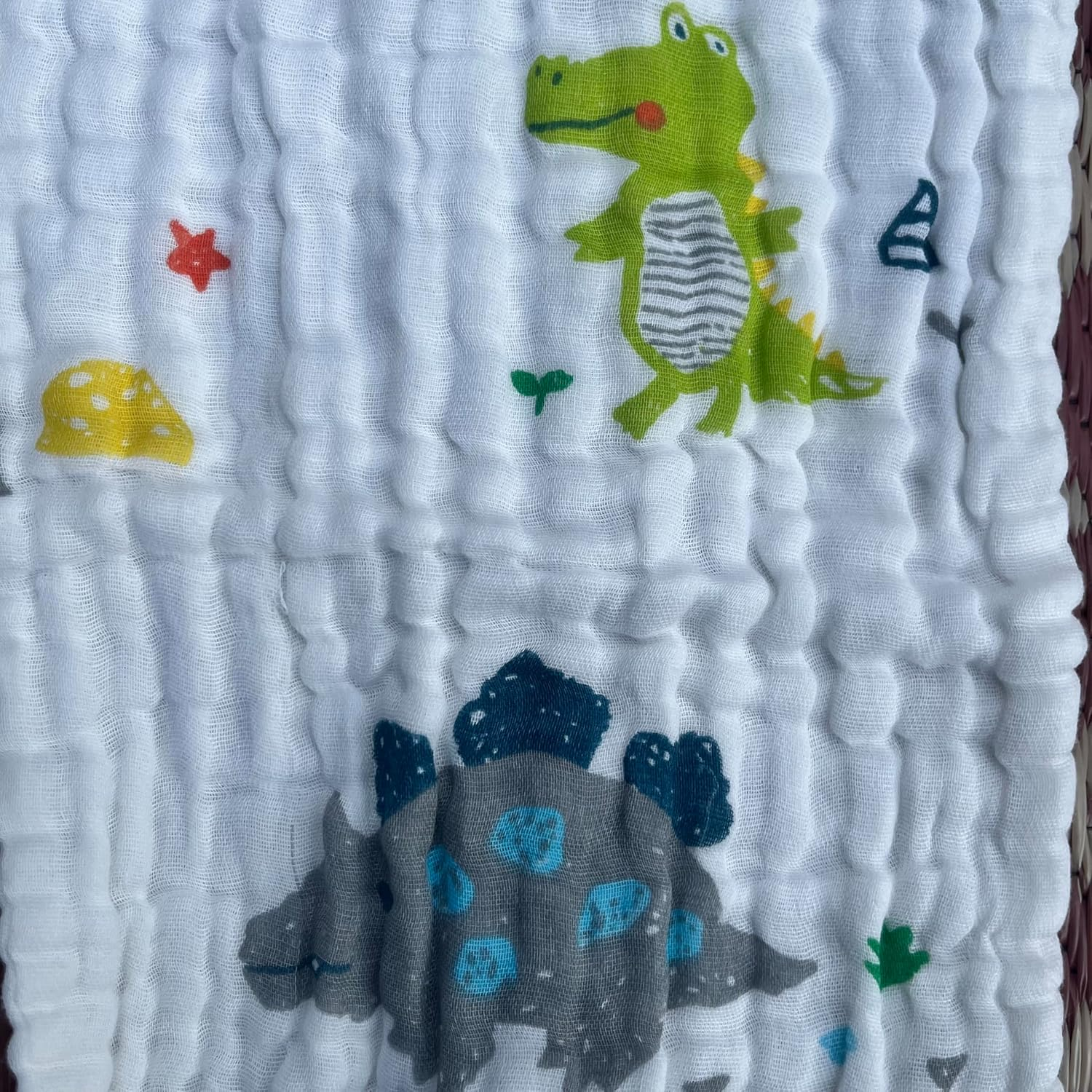 Organic Muslin 100% Genuine Premium Soft Cotton Baby Burp Cloths Assorted Designs 6 Pack Large 50X25 Cm image number 6