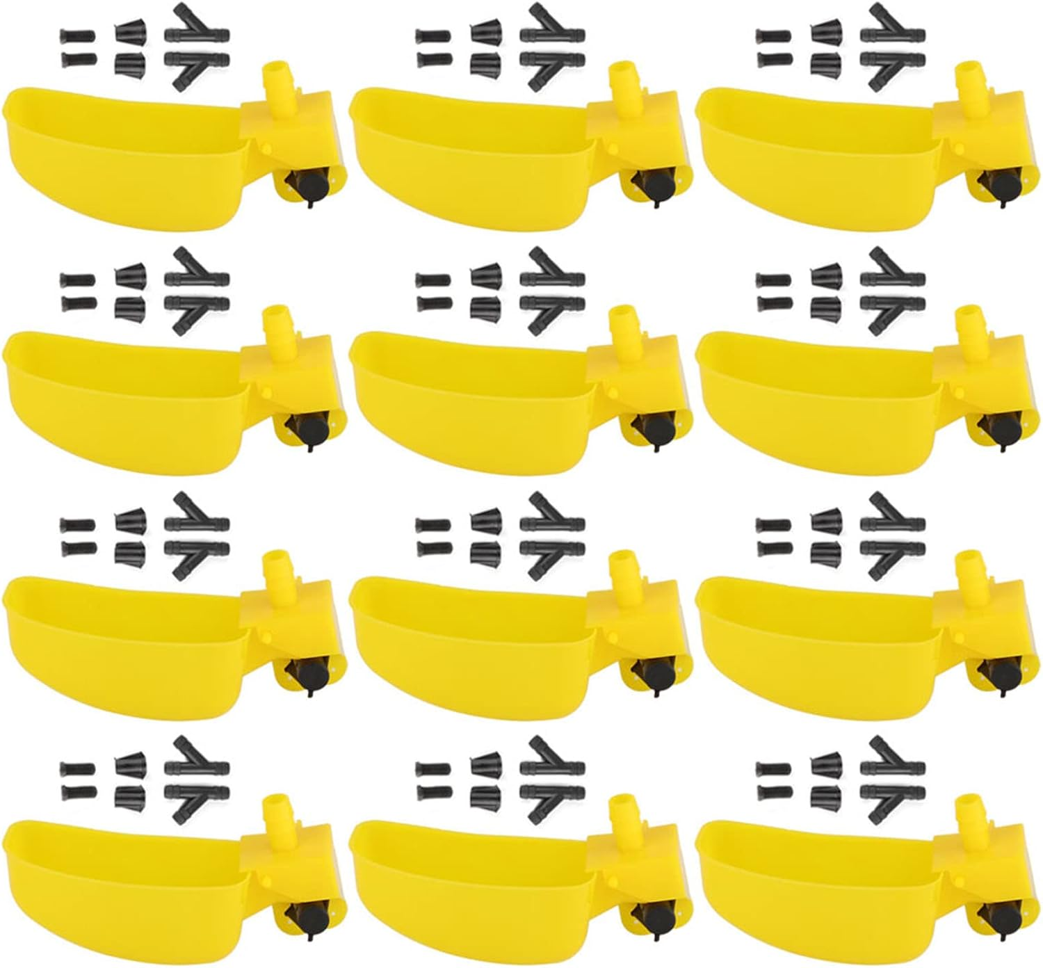 12Pcs Quail Water Cups, Plastic Poultry Waterer Feeder Breeding Equipment, Quail Automatic Bird Waterer, Poultry Drinking Bowls for Chicken Bird Quail Drinker, Farming Tools image number 1