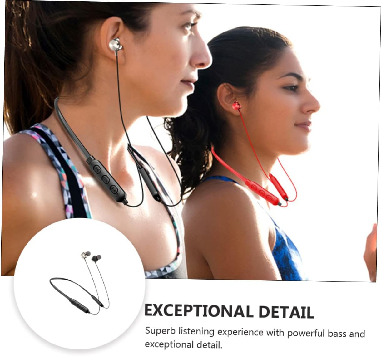 Operitacx Wireless Neckband Wireless Technology Earbuds 5.0 Stereo In-Ear Headphones Waterproof Magnetic Neck Hanging Headset for Sports and Travel, Compact Black Design image number 1