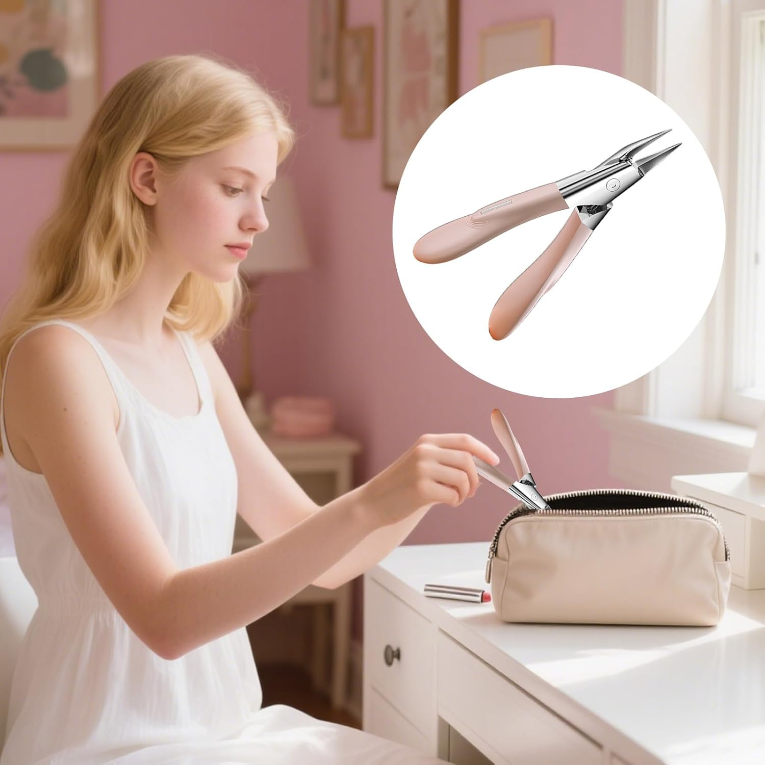 Mivpzisk Curved Nail Clippers, Thick Fingernail Cutter, Portable Travel Ingrown Fingernail Cutter for Manicure Pedicure Women Men Seniors Kids Salon image number 4