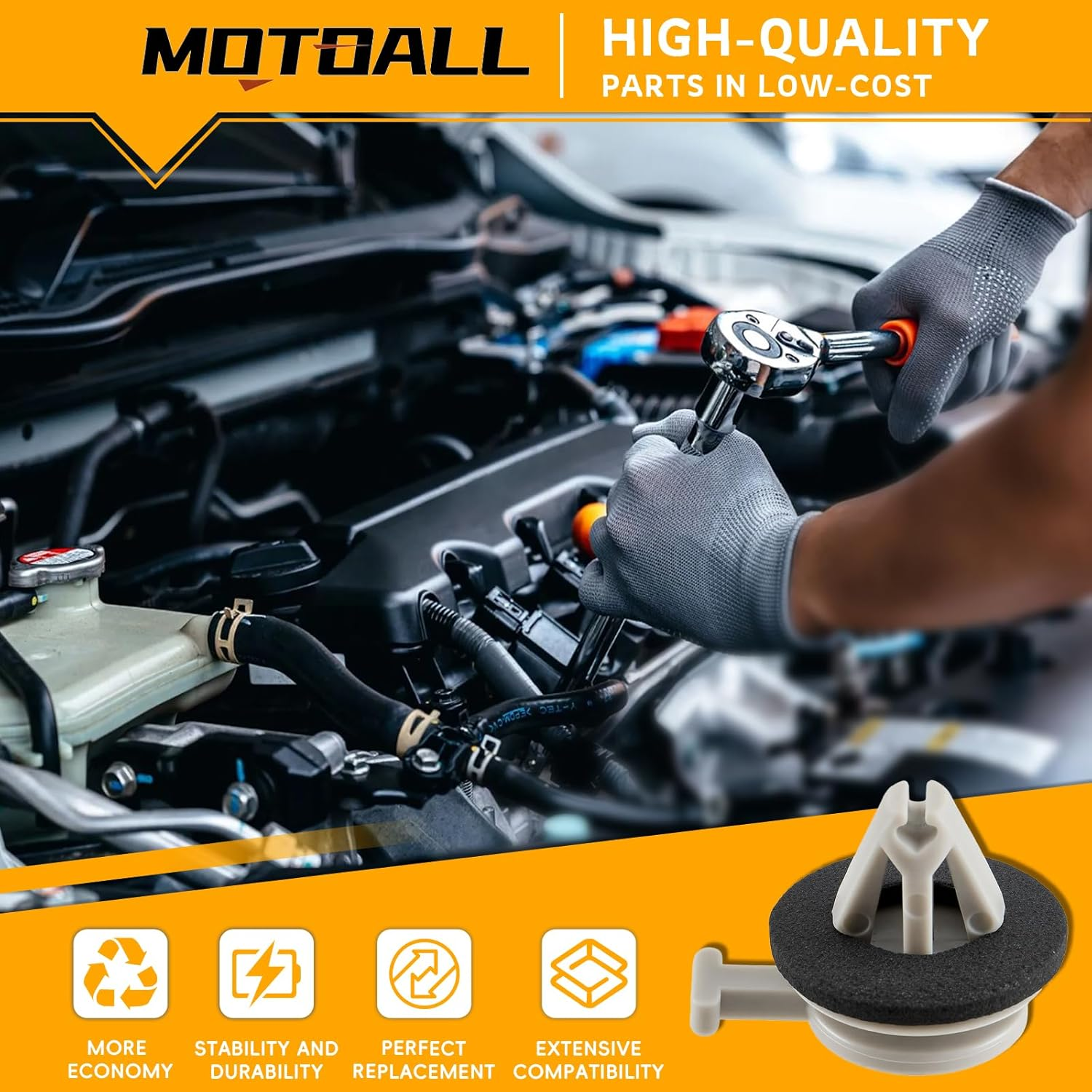 MOTOALL 10PCS Trim Clip for Land Rover LR3 LR4 Range Sport Front Wind Shield Pillar image number 3