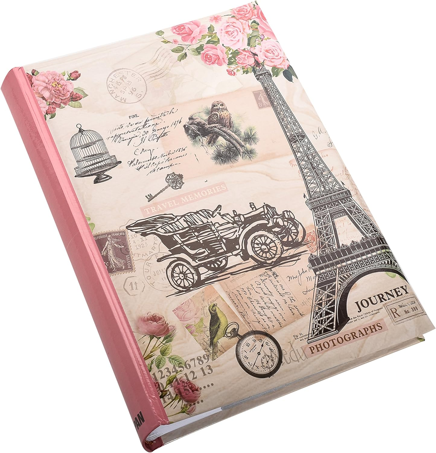 ARPAN Large Memories Memo Slip in Case 300 Photos 4''X6'' Travel Album, Pink image number 5