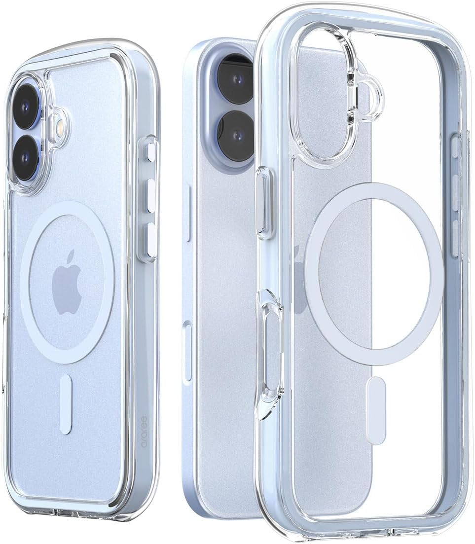 Araree Ar27977I17 Iphone 17 Case, Hybrid Shockproof, Magsafe Compatible, MIL Standard, Air Cushion, Anti-Slip Bezel, Embedded Magnet, Strap Hole, Easy to Put on and Take Off, Precision Design, White