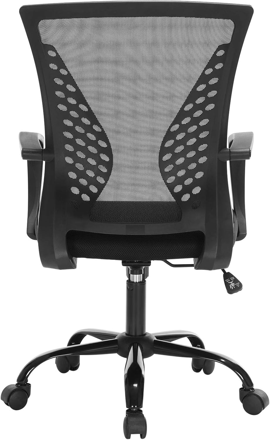 SONGMICS Office Chair, Desk Chair with Mesh Covering, Height-Adjustable Computer Chair, Swivel Chair, Rocking Function, Breathable, Office, Study, Load Capacity up to 120 Kg, Black OBN22BK image number 5