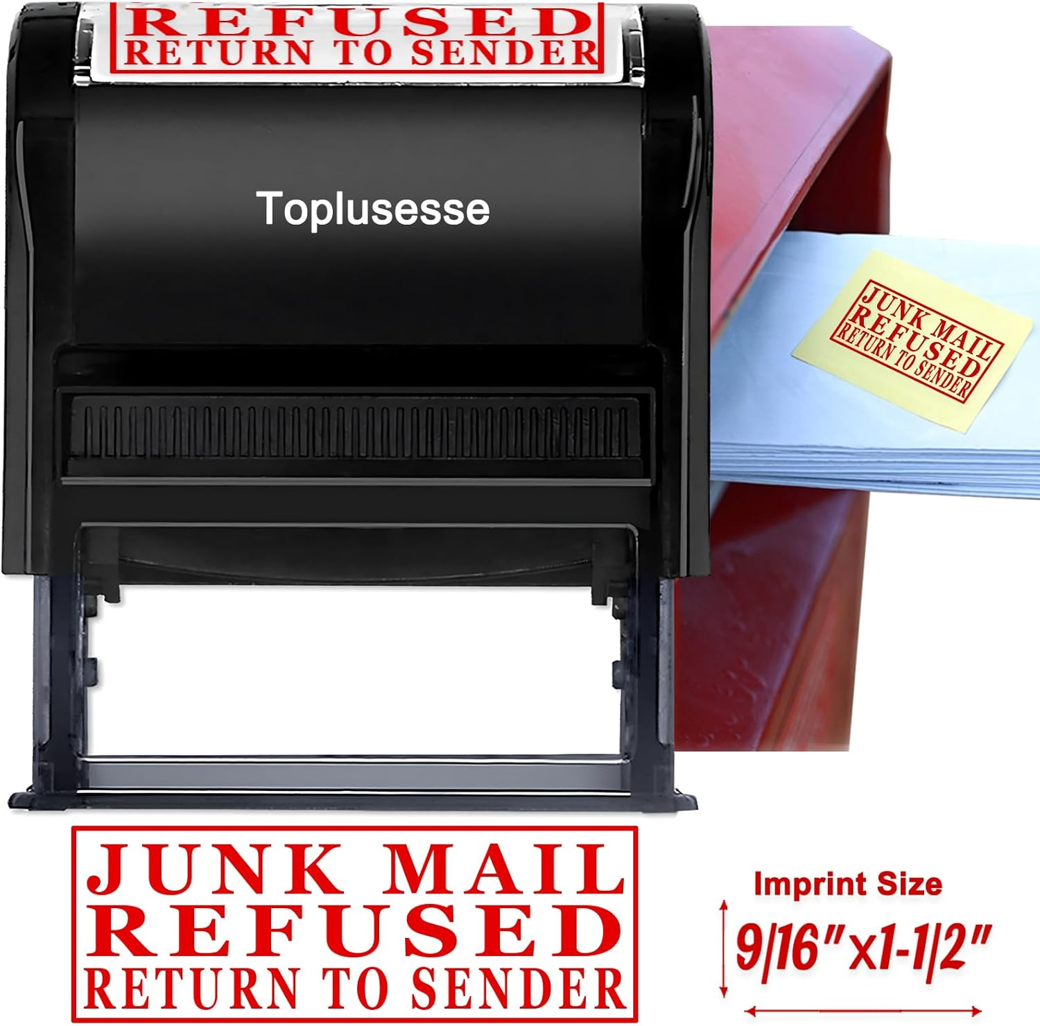 Toplusesse Return to Sender Stamp Self Inking Office Rubber Personalized Self Inking Junk Mail Refused Return to Sender Stamp Business Office Supplies-Multi Color Options image number 3