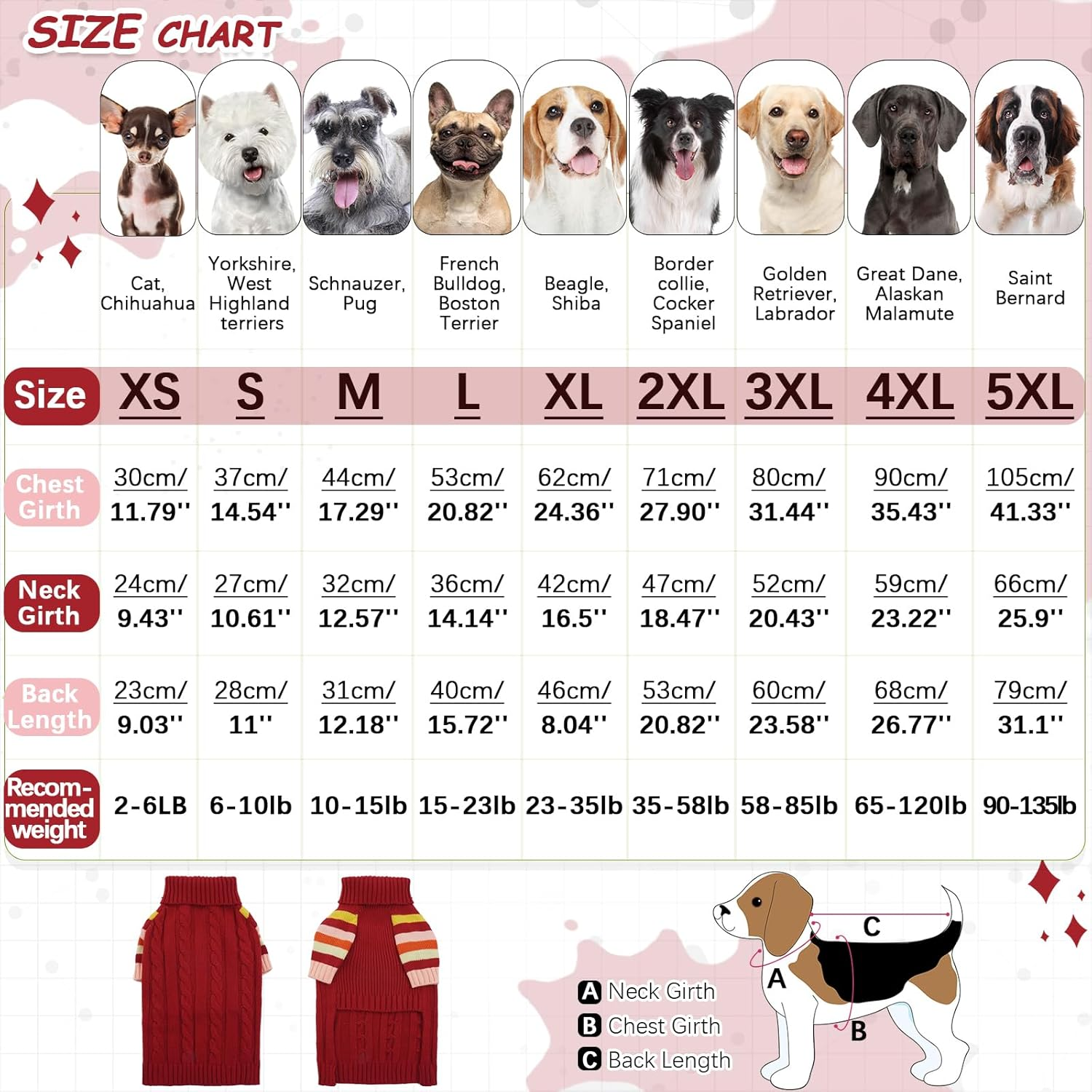 OUOBOB Dog Jumper, Medium Dog Jumper for Dogs Girls Boys Turtleneck Pullover Winter Green Dog Vest, Christmas Dog Outfits, Pet Sweatshirt Clothing Knitwear, Frenchie, Beagle M image number 6