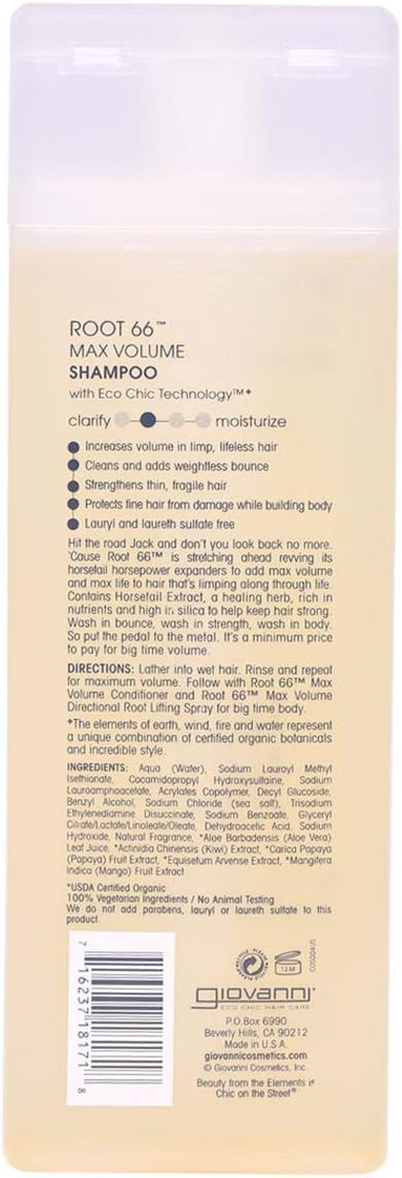 GIOVANNI Root 66 Max Volume Shampoo, 250Ml image number 1