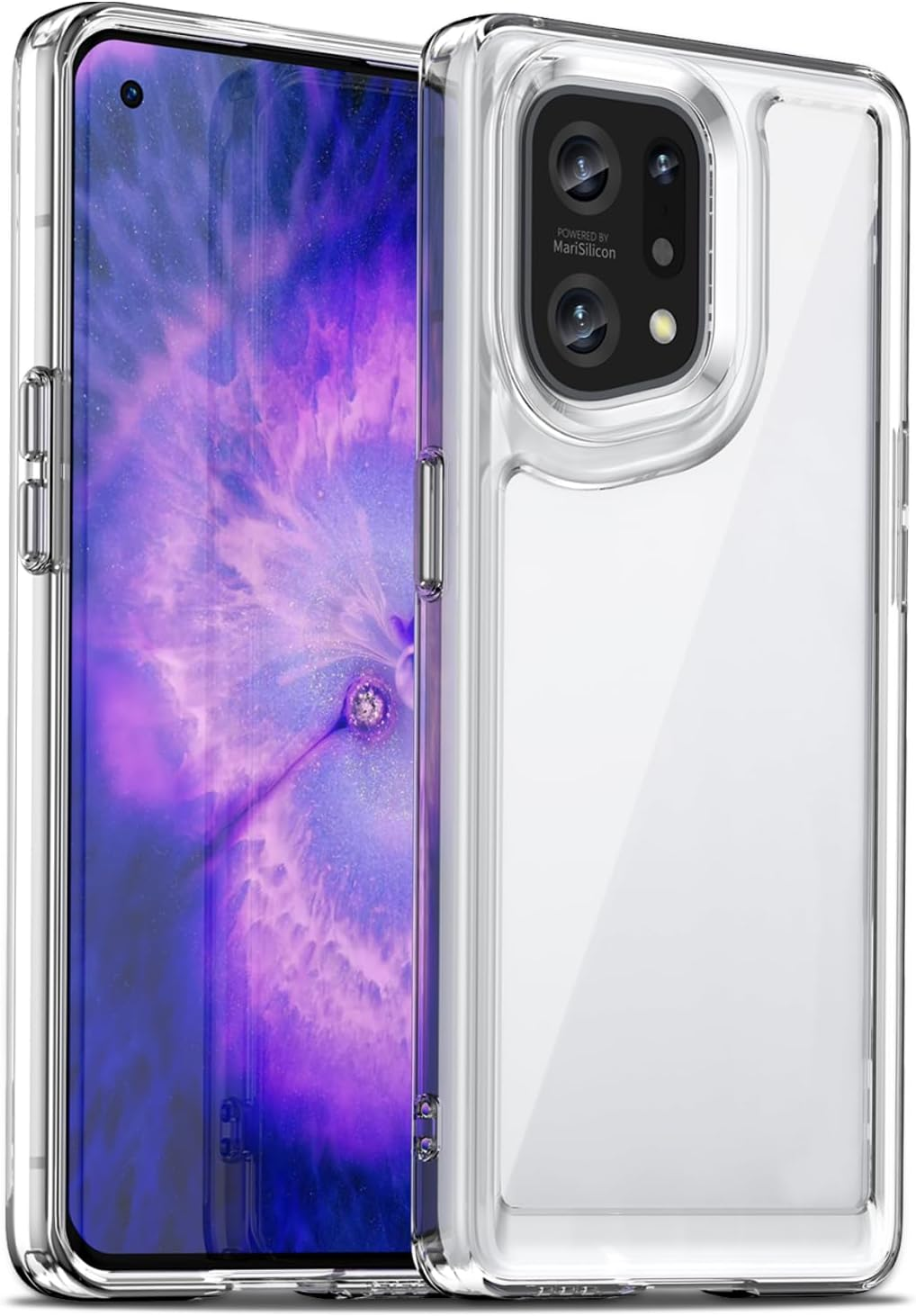 Liisooka Case for OPPO Find X5, Military Grade Drop Protection Phone Case, Yellowing Resistant, Anti-Scratch Hard PC Back, Shockproof Hard Ultra-Thin Protective Cover, Clear