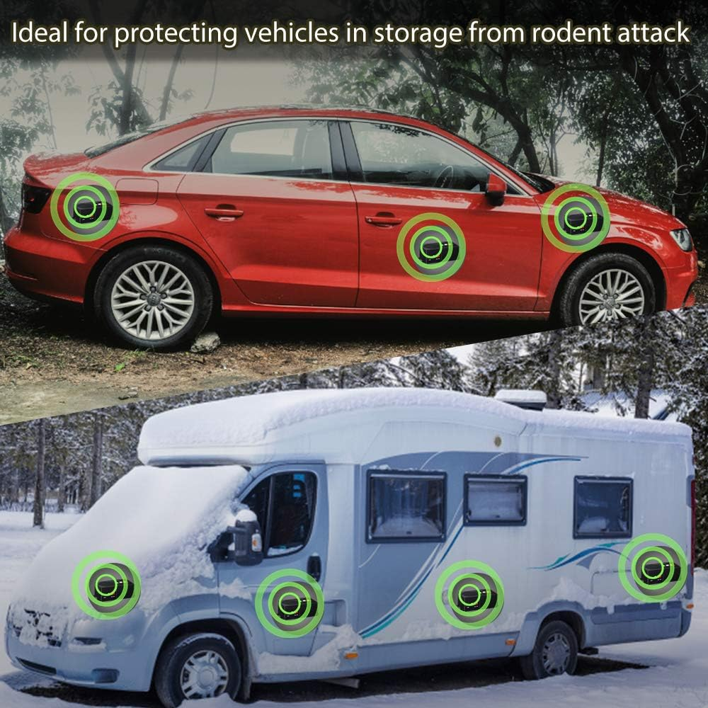 Ultrasonic Rodent Repellent for Car Engine - Battery Powered under Hood Animal Repeller with Flashing Strobe Light, Keeps Rats and Mice Away from Vehicle, Automobile, Truck, Garage, Attic, Pack of 2 image number 6