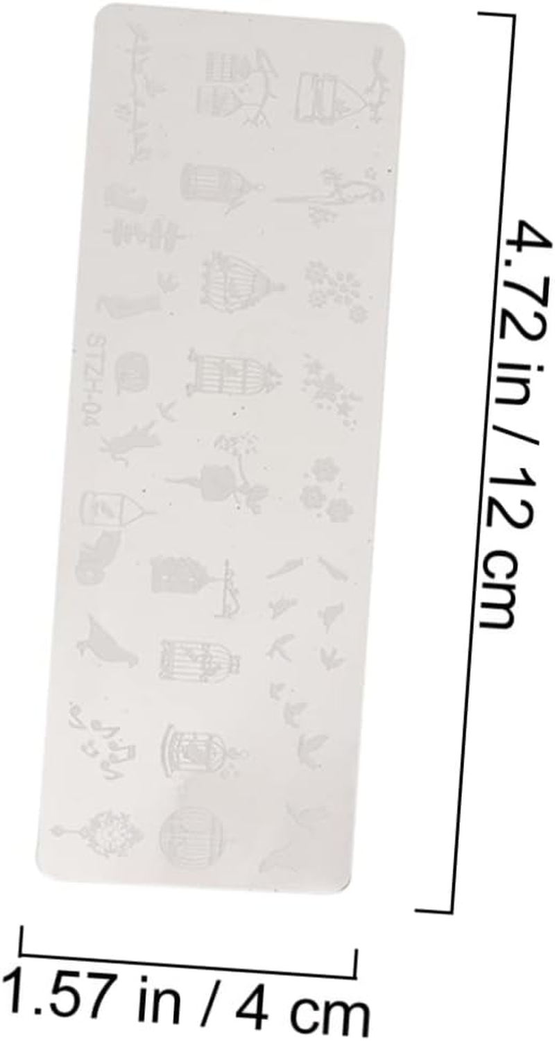 IWOWHERO 6Pcs Nail Art Stamping Plates Steel Nail Templates Deeply Carved Patterns for DIY Manicure Suitable for Beginners and Professionals