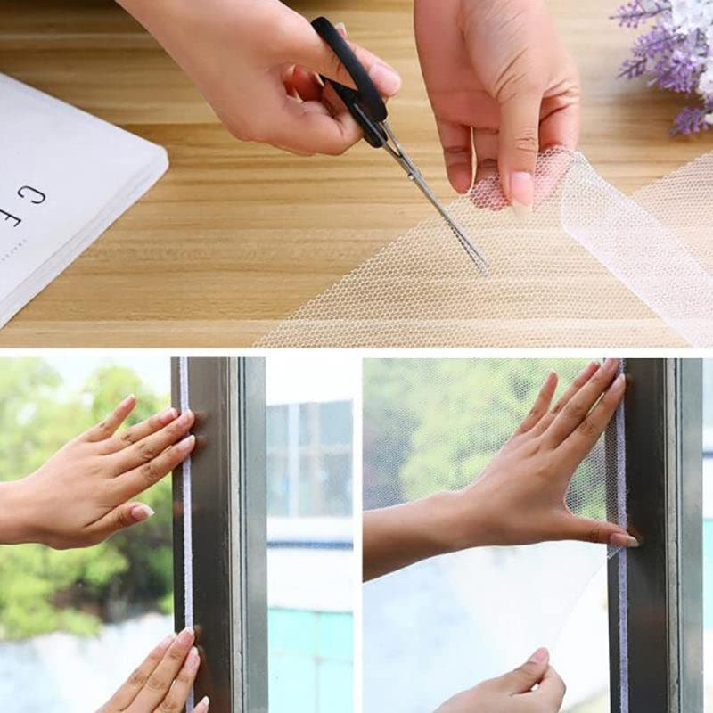 Insect Mesh Window Curtain Wasp Mosquito Bug Netting Cover Kit Fly Screen Net AU - Black image number 7