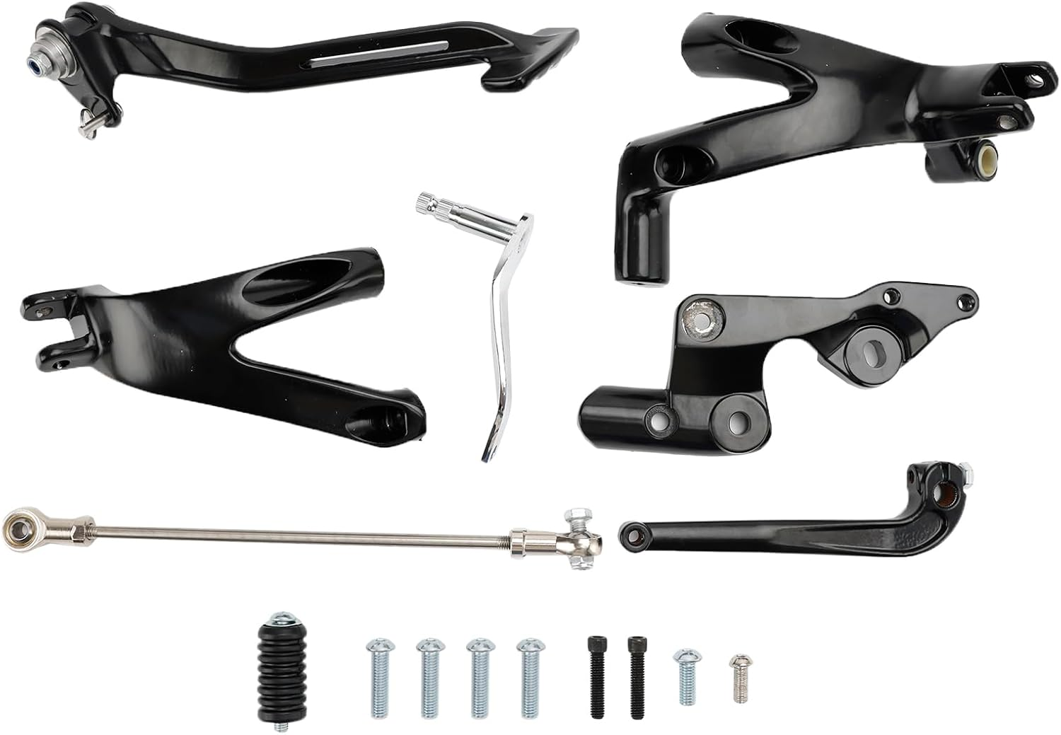 Areyourshop Black Forward Control Kit Complete Levers Linkage Fit for Street Bob Fxbb/Low Rider FXLR 2018-2023 / Softail Standard FXST 2020-2022 image number 3