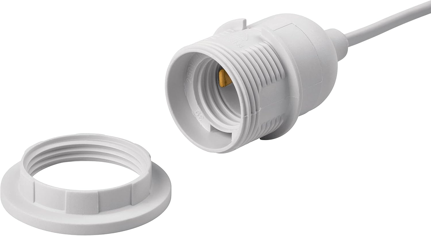 Meister Lamp Holder E27-5 Metres - White - with On/Off Switch - Ideal for DIY Projects - Suitable for Floor & Pendant Lamps/Lamp Suspension with Switch/Cable for DIY Light / 7443870 image number 2