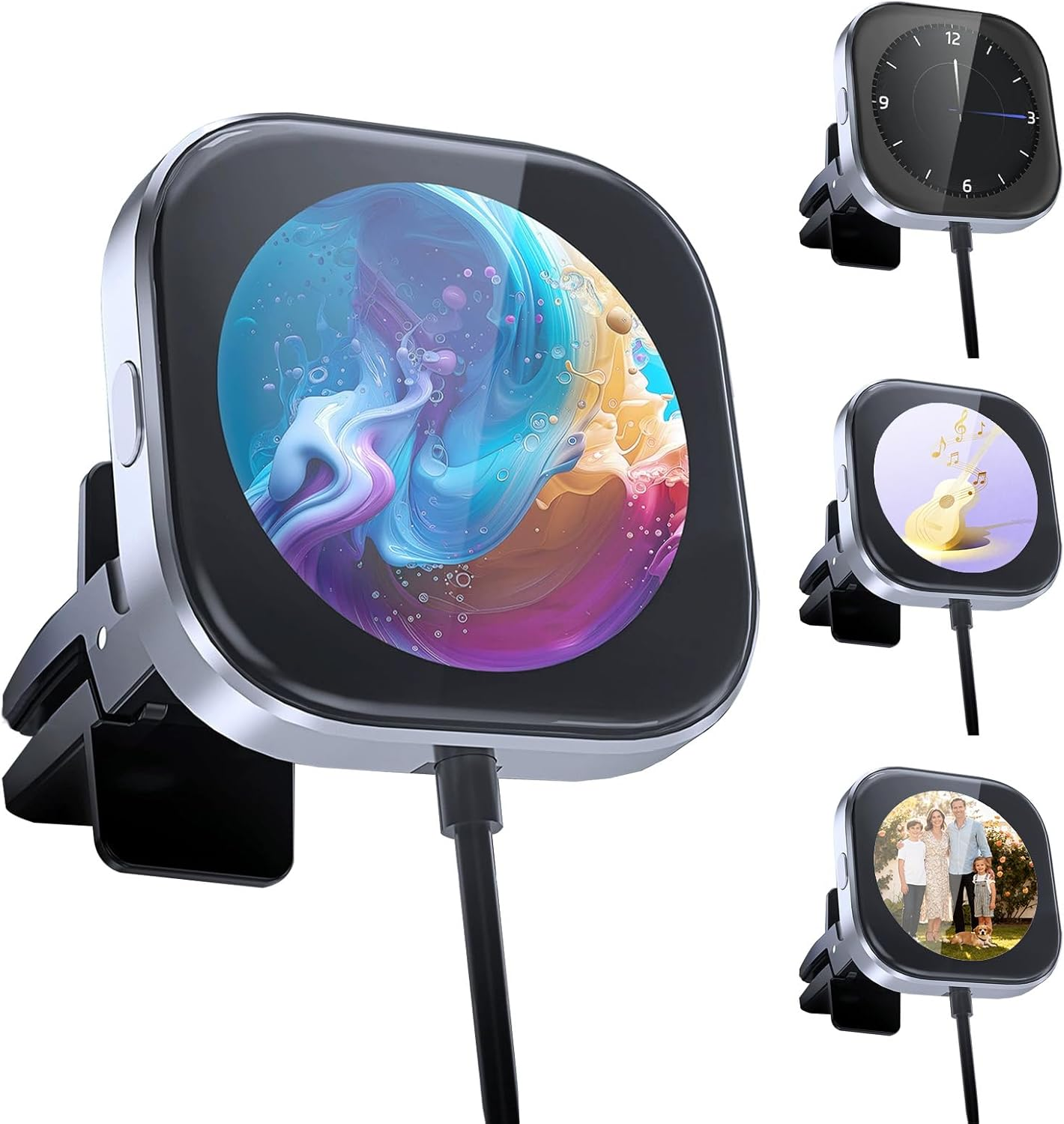 WJSHIPFOR Wireless Carplay Adapter, 2025 Upgraded Screen&Aroma Design, Convert Wired to Wireless Carplay Adapter for Ios 10+ & Cars from 2015+, Fast Stable Dongle Connect, Usb/Type-C Ext Cable