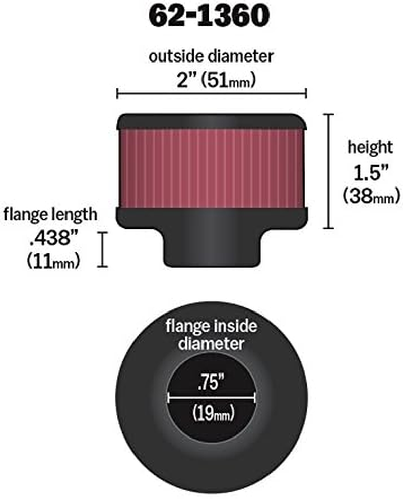 K&N 62-1360 Vent Air Filter/Breather image number 5
