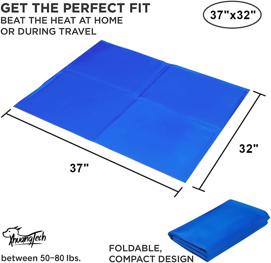 Xhuangtech Dog Cooling Mat, Extra Large Self Cooling Mat for Dogs and Cats Pets Summer Sleeping Mattress Accessories for Bed or Car (XL - 81 X 96 Cm) image number 3