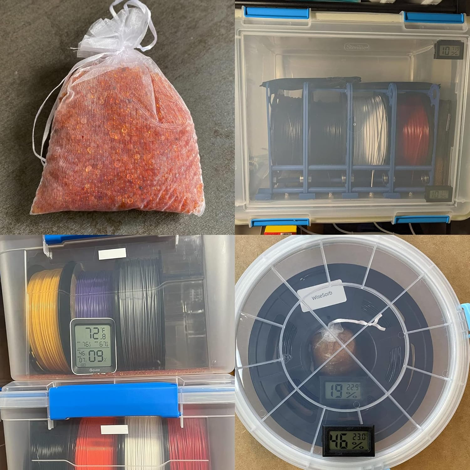 Wisesorb Silica Gel 2LBS, Indicating Silica Beads (Orange to Green), Reusable Silica Gel Desiccant Dehumidifier