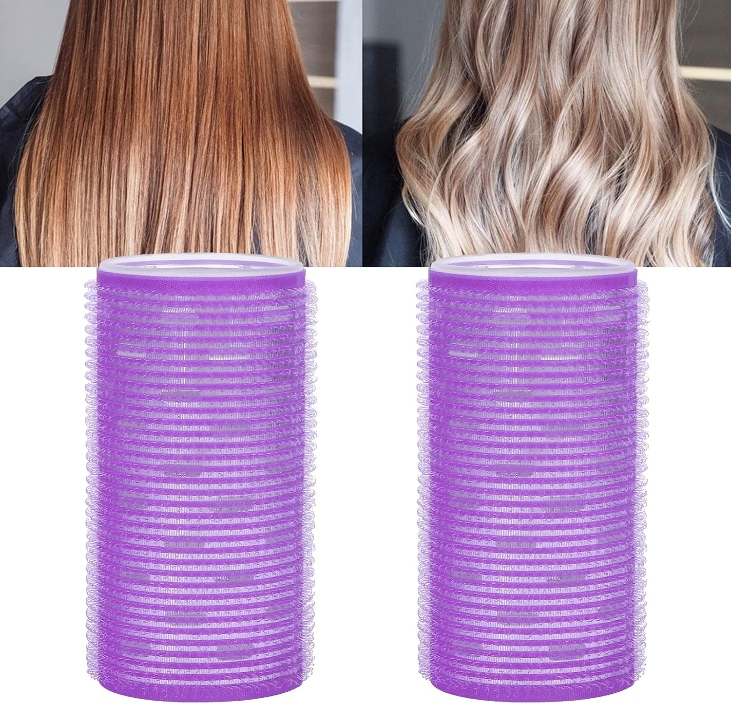 Kooingtech 2 X Large Curlers, Hair Rollers, Curlers, Self-Adhesive Curling Tools for DIY Curly Hairstyle