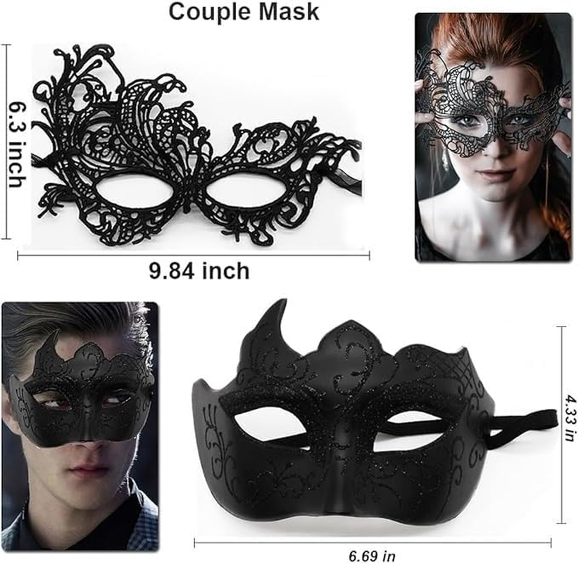 Masquerade Mask for Couples Lace Eye Mask Venetian Halloween Mask Party Ball Prom Mask Costume Mardi Gras Mask image number 1