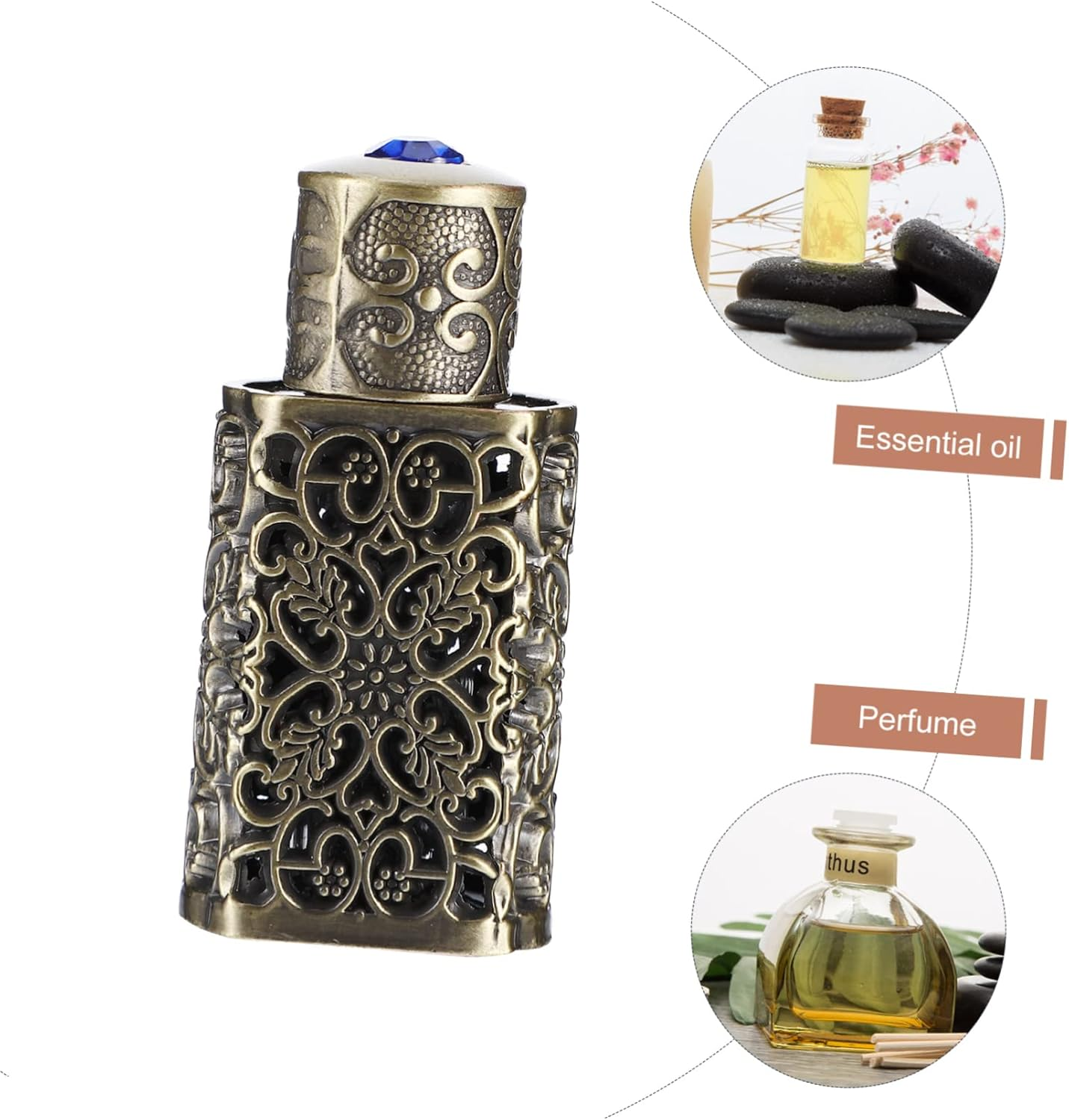 3Pcs Hollow Engraved Essential Oil Spray Bottle Leak Vintage Design for Travel Camping Crafting for Aromatherapy Perfumes and Projects