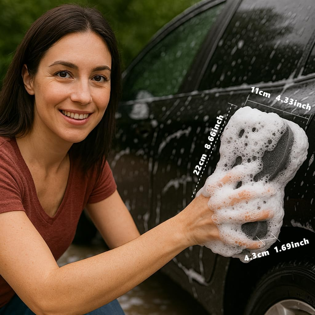 Complete Car Wash Kit &ndash; Premium Coral Fleece Towel, Ergonomic Wheel Brushes, Chenille Wash Mitt, Super Absorbent Car Sponge, Anti-Slip Handles, Scratch-Free Auto Detailing Tools image number 5