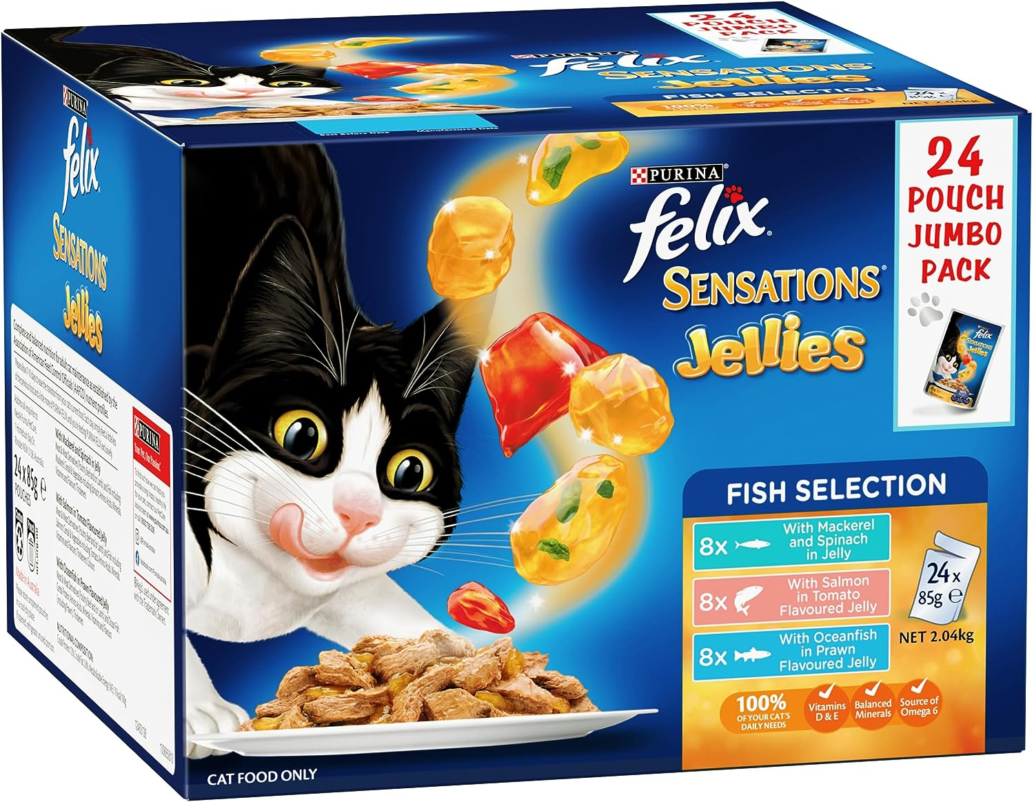 FELIX Sensations Adult Wet Cat Food Fish Selection Jellies 48X85G image number 4