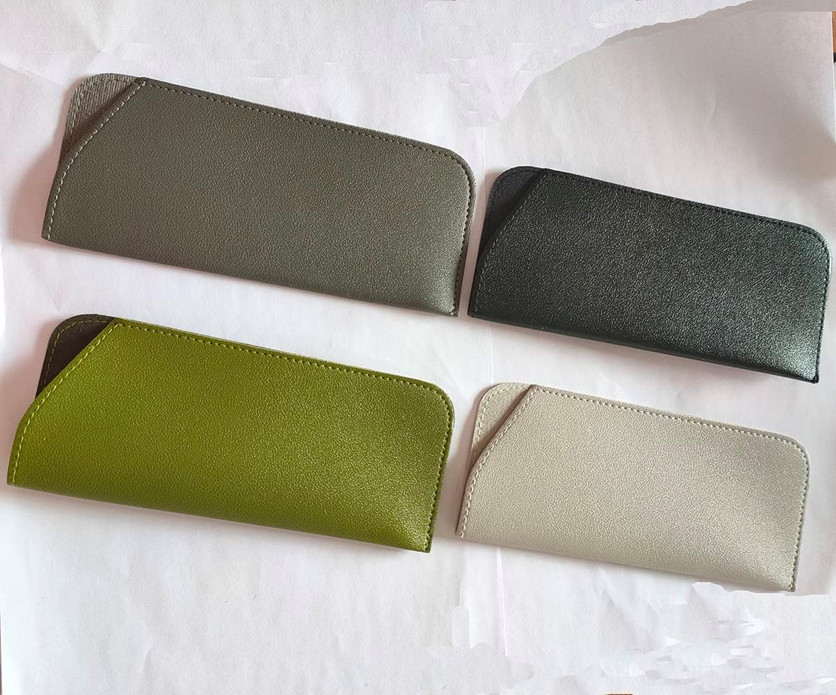 Soft Glasses Cases, 4 Colors Leather Sunglasses Pouch Anti-Scratch Eyeglasses Case Spectacles Bag for Women Men Kids 4 Pack