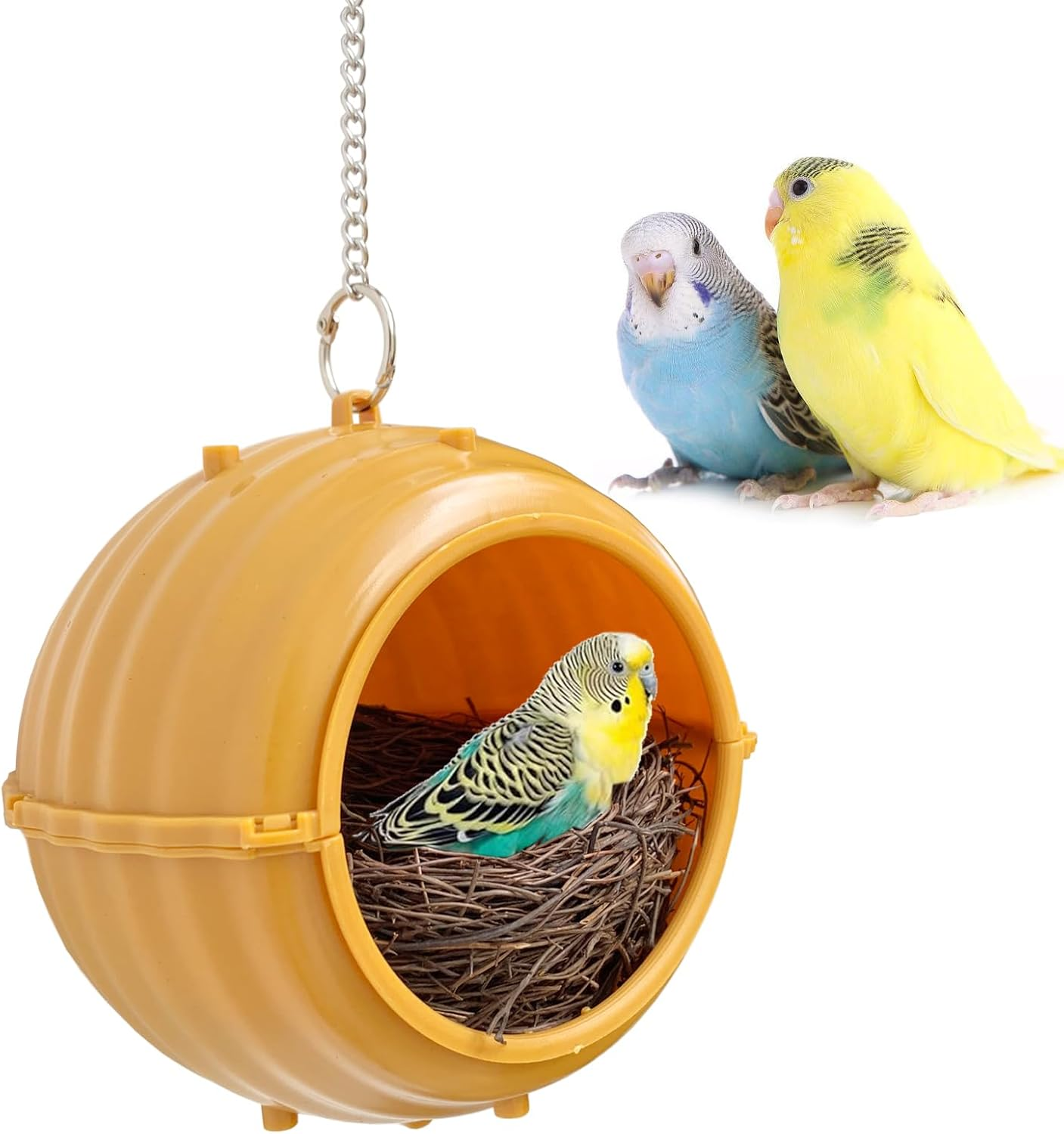 Bird Nest for Cage Swing, Parrot Parakeet Nest, Chewproof Small Bird Bed Hanging House, Washable Parakeet Nest to Lay Eggs Breeding, Finch Nest for Parrot Budgie Canary