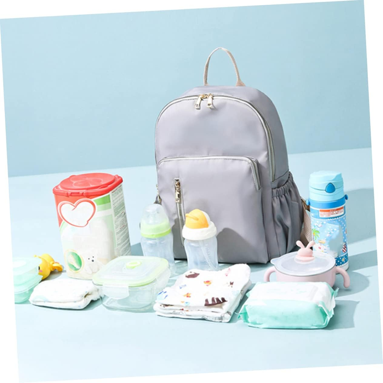 Nursery Backpack Stroller Organizer Pram Pouch Diaper Bag for Travel Bottle Bag