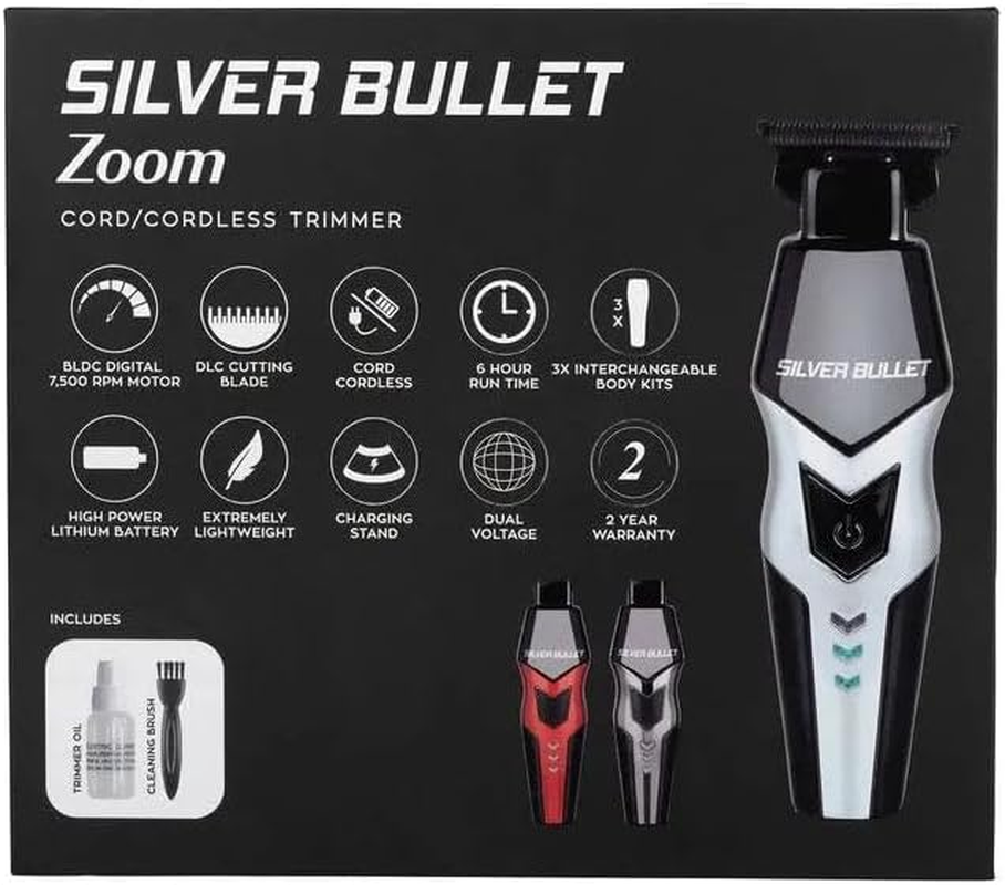 Silver Bullet Hair Trimmer for Men - Zoom Cord/Cordless Trimmer, Hair Care, Unisex Department, High Performance image number 2