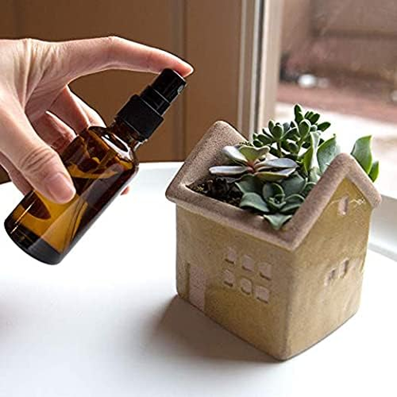 100Ml 50Ml 30Ml Amber Glass Spray Bottles for Essential Oils Empty Fine Mist Glass Spray Bottle Containers for Cosmetic Watering Flowers Cleaning