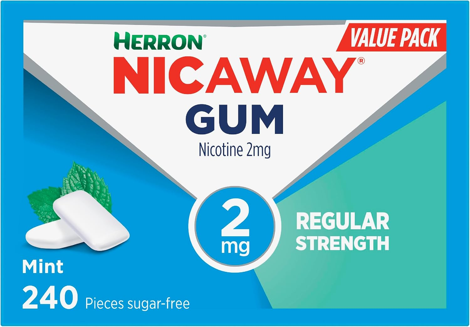 Nicaway 2Mg Stop Smoking Mint Gum (Pack of 240) image number 6