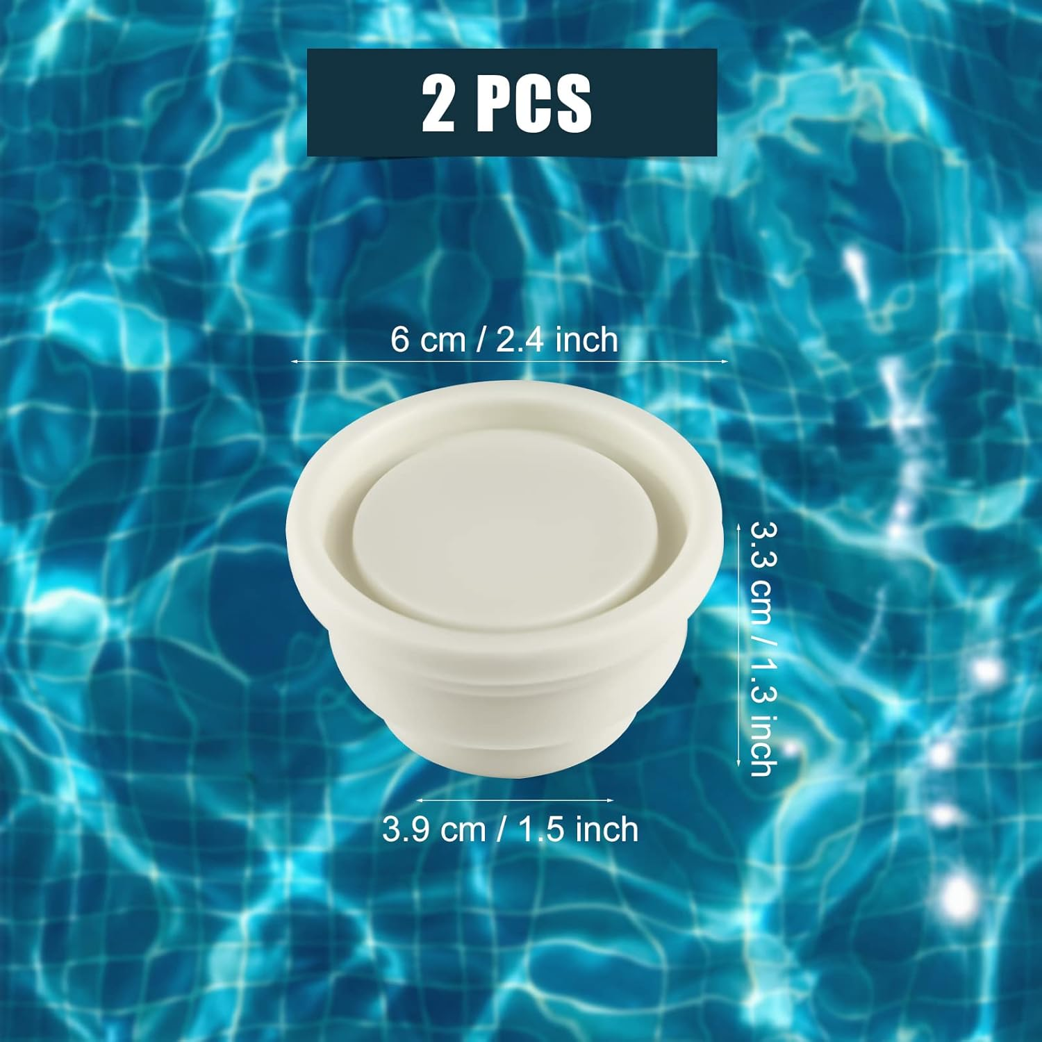 2Pcs Pool Ladder Bumpers, White Pool Ladder Bumpers for Inground Pool to Protect Swimming Pool Ladder Replacement Steps, Rubber Material Pool Ladder Caps Parts. image number 3
