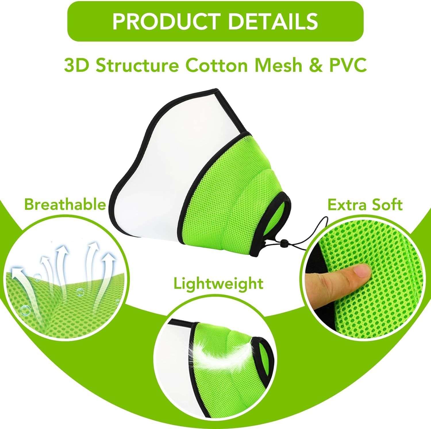 Soft Dog Cone, Adjustable Dog Cone Collar, Elizabethan Collar for Dogs after Surgery, Breathable Dog Recovery Cone to Stop Licking, Lightweight E-Collar for Dogs image number 1