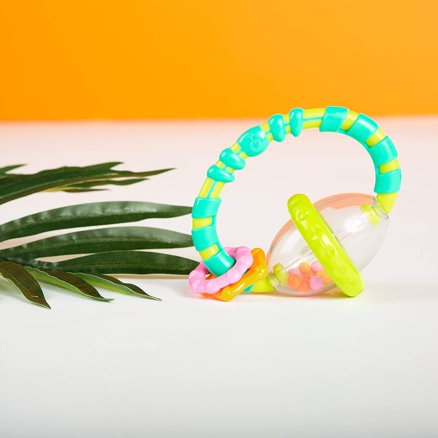 Bright Starts Grab & Spin Baby Rattle & Bpa-Free Teether Toy, Ages 3 Months+ image number 5