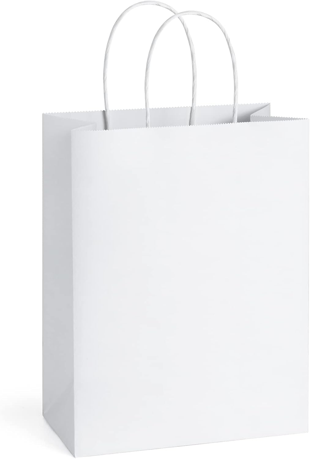 Neulsun 100Pack White Paper Bags 21X11X27 Cm, Plain Medium Paper Bags with Handles Bulk, Kraft Paper Gift, Retail, Party, Shopping Bag, Favor Bag image number 6