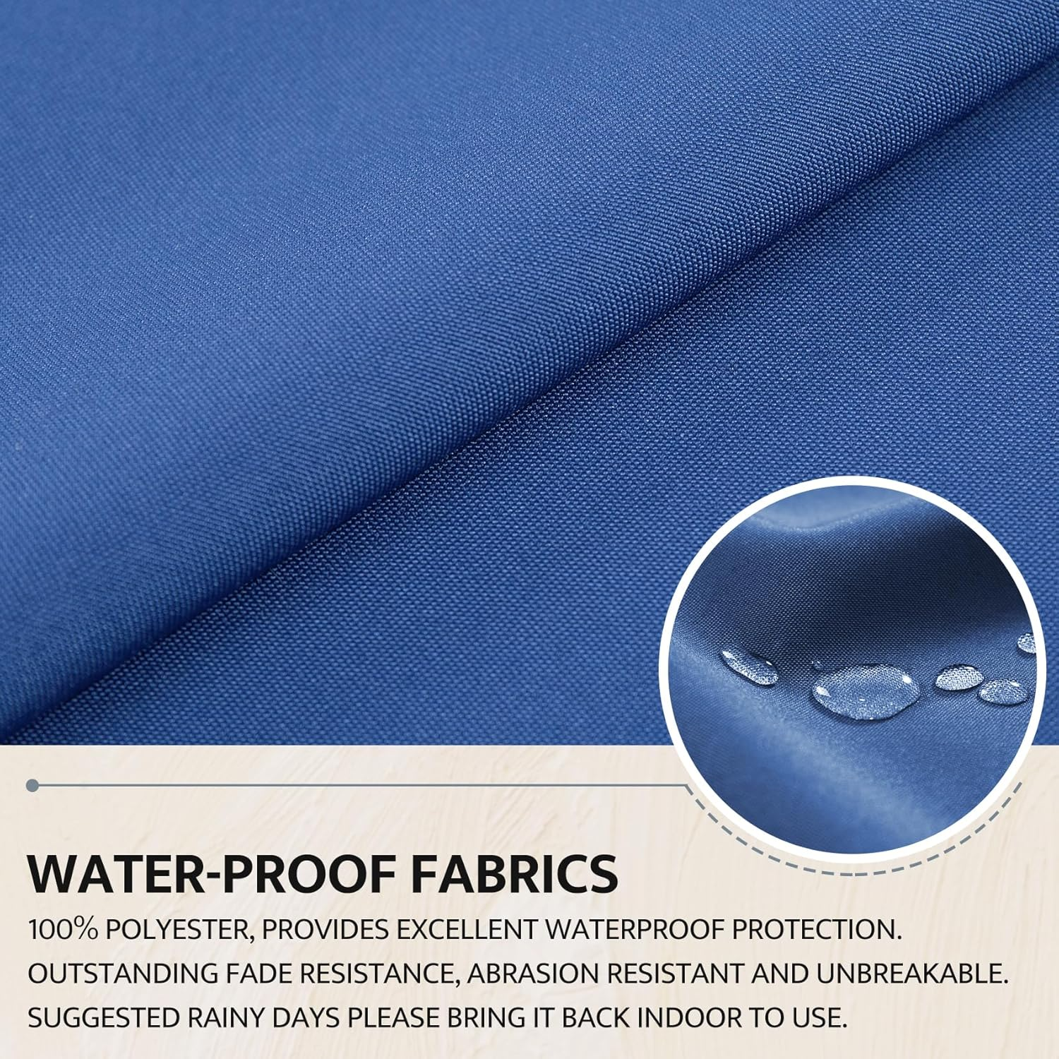 Mudilun Outdoor Adirondack Chair Cushion High Weather Resistant Tufted Waterproof Lounge Cushion Anti-Slip Thickened High Back Patio Seat Pads - Blue image number 5