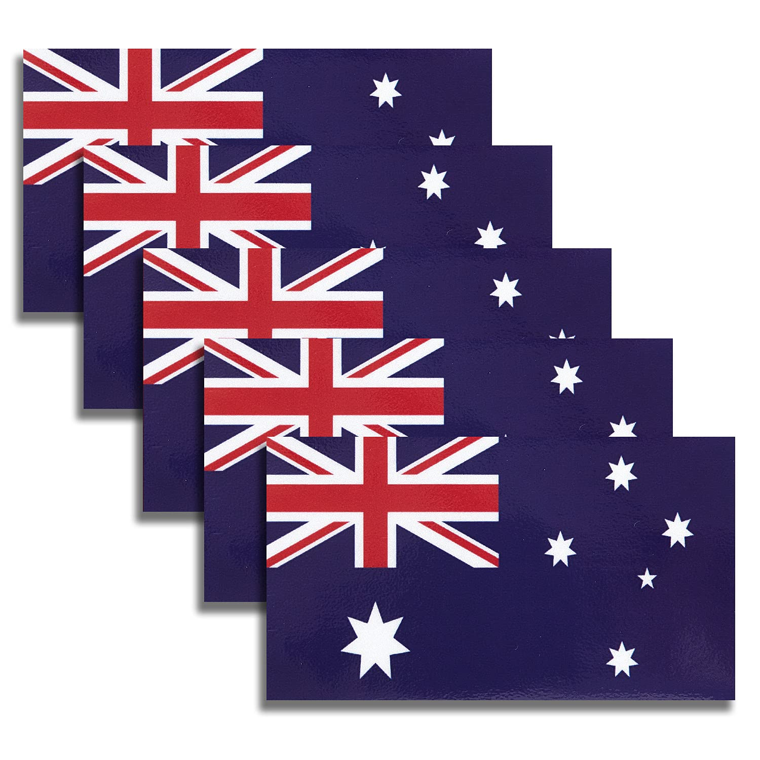 HSQ 5 Pcs Australia Flag Vinyl Decal, Tactical Australian Flag Decal Sticker, Australia Stickers for Vehicles Car Window Bumper 2.5 X 4.5 Inch