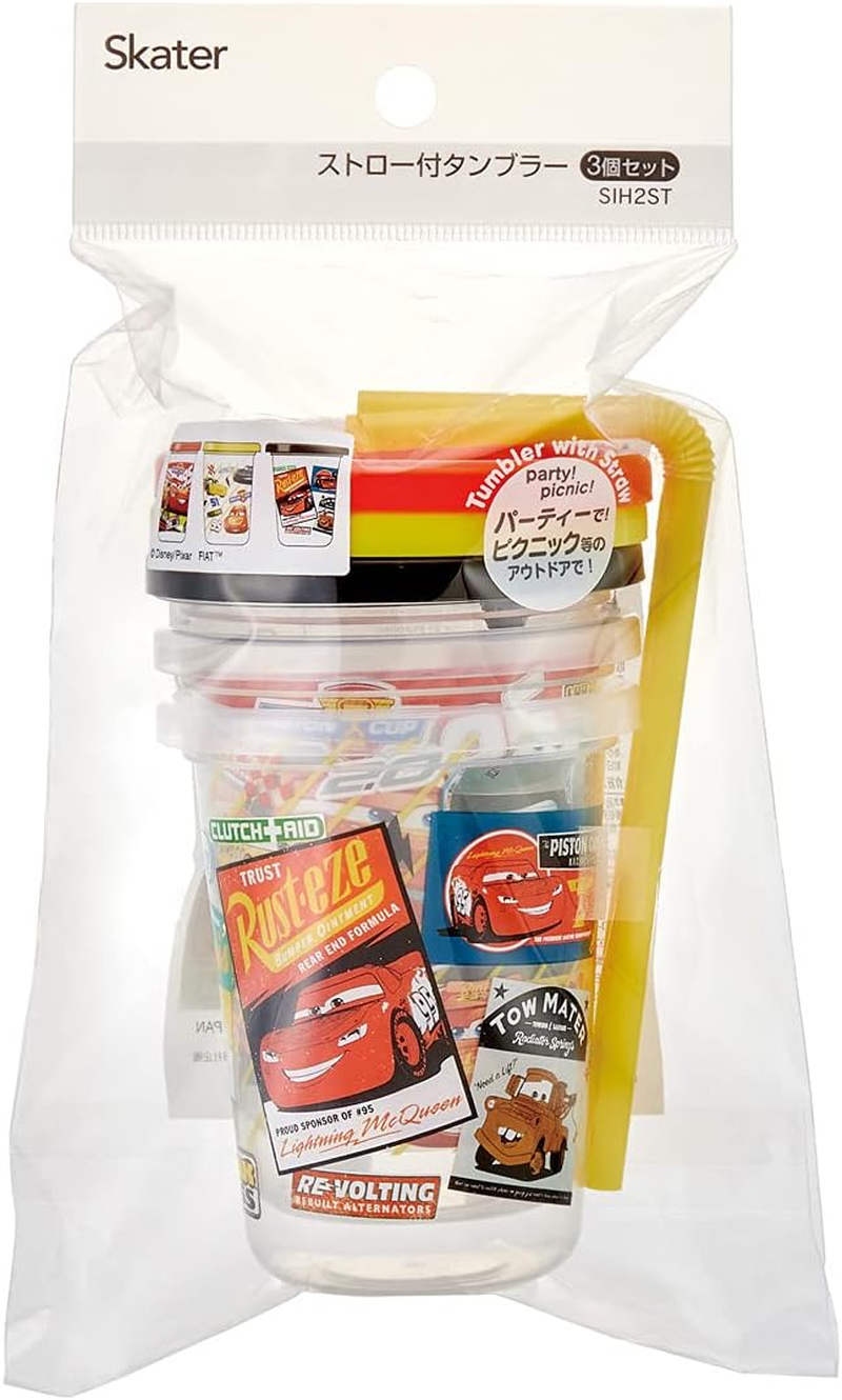 Skater SIH2ST-A Tumbler with Straw, 3 Pieces, Disney Cars 21, Made in Japan, 8.1 Fl Oz (230 Ml) - Cars image number 4