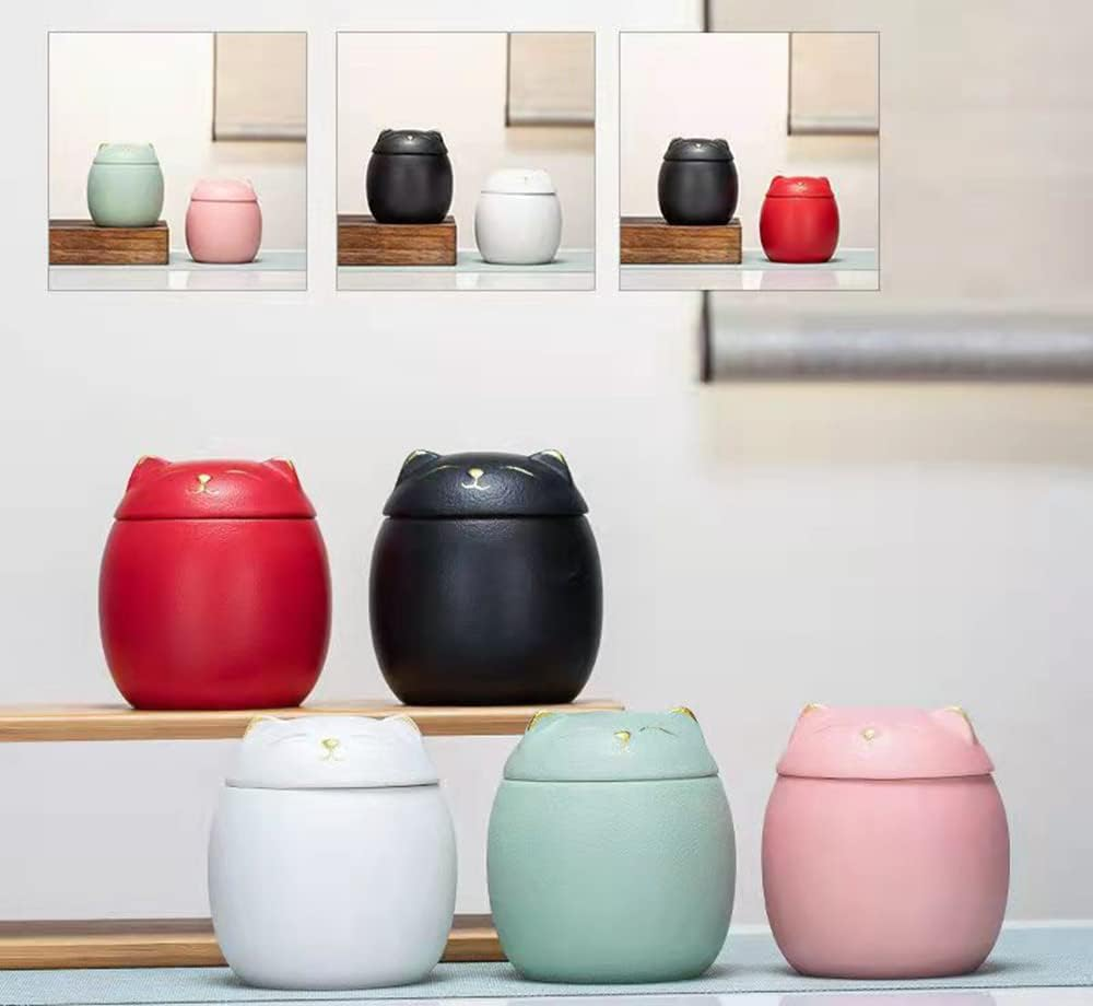 Mozacona Ceramic Jar Embossed Cat Candy Dish Sugar Bowl Storage Jar Canister with Seal Lid image number 2