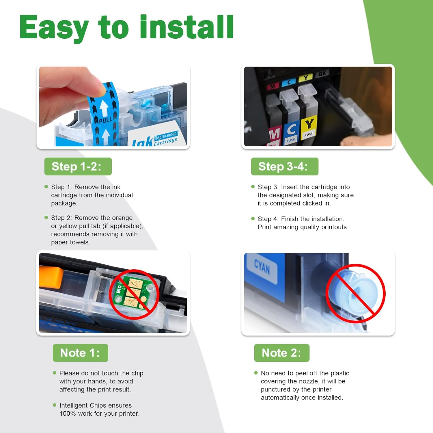 Greenark 212XL Ink Cartridges Compatible for Epson 212 XL Expression Home XP-2100 XP-3100 XP-3105 XP-4100 Workforce WF-2810 WF-2830 WF-2850 Printer (1B 1C 1M 1Y) image number 1