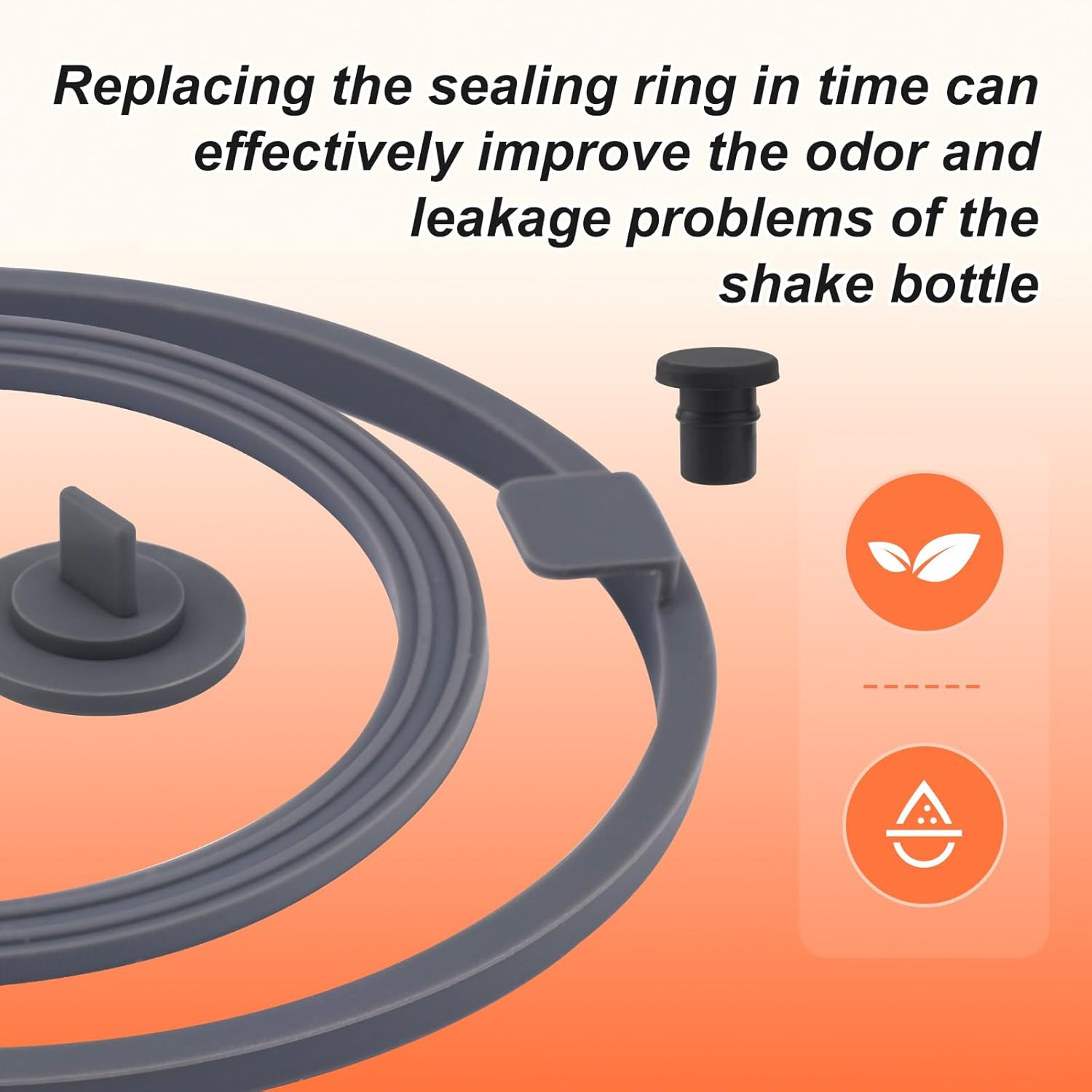 14 Pieces Replacement Gasket for VOLTRX Electric Protein Shaker Bottle 24Oz, with 8 Pcs Non-Slip Stop Silicone Sealing Ring Leakproof Gasket for Spout Lid BPA Free image number 3