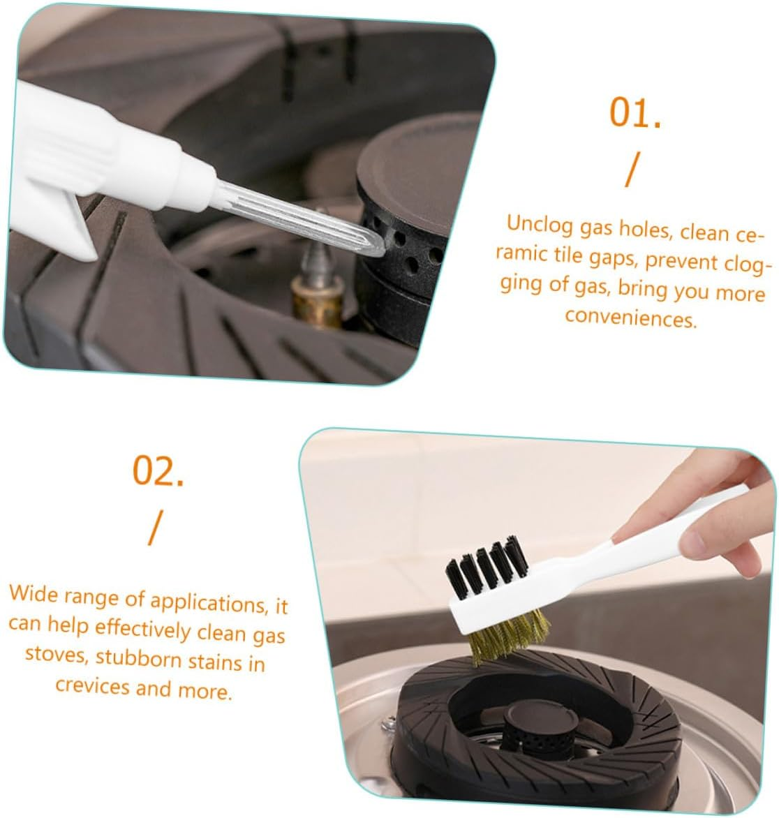 UPKOCH Gas Stove Cleaner Brush Stiff Bristle Brush Multipurpose Kitchen Cleaning for Stove Gap Cleaning image number 1