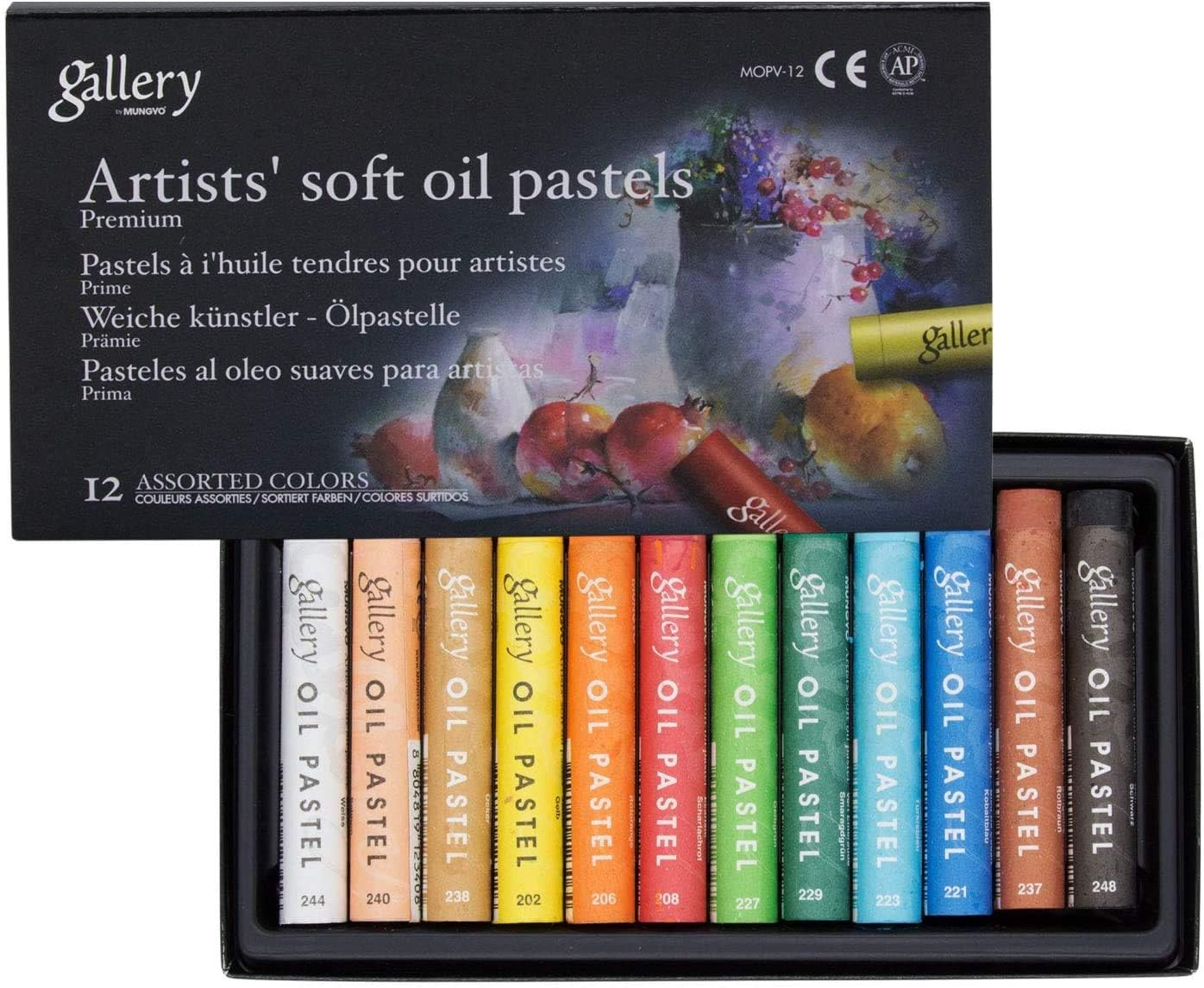 Mungyo Gallery Soft Oil Pastels Set of 12 - Assorted Colours image number 1