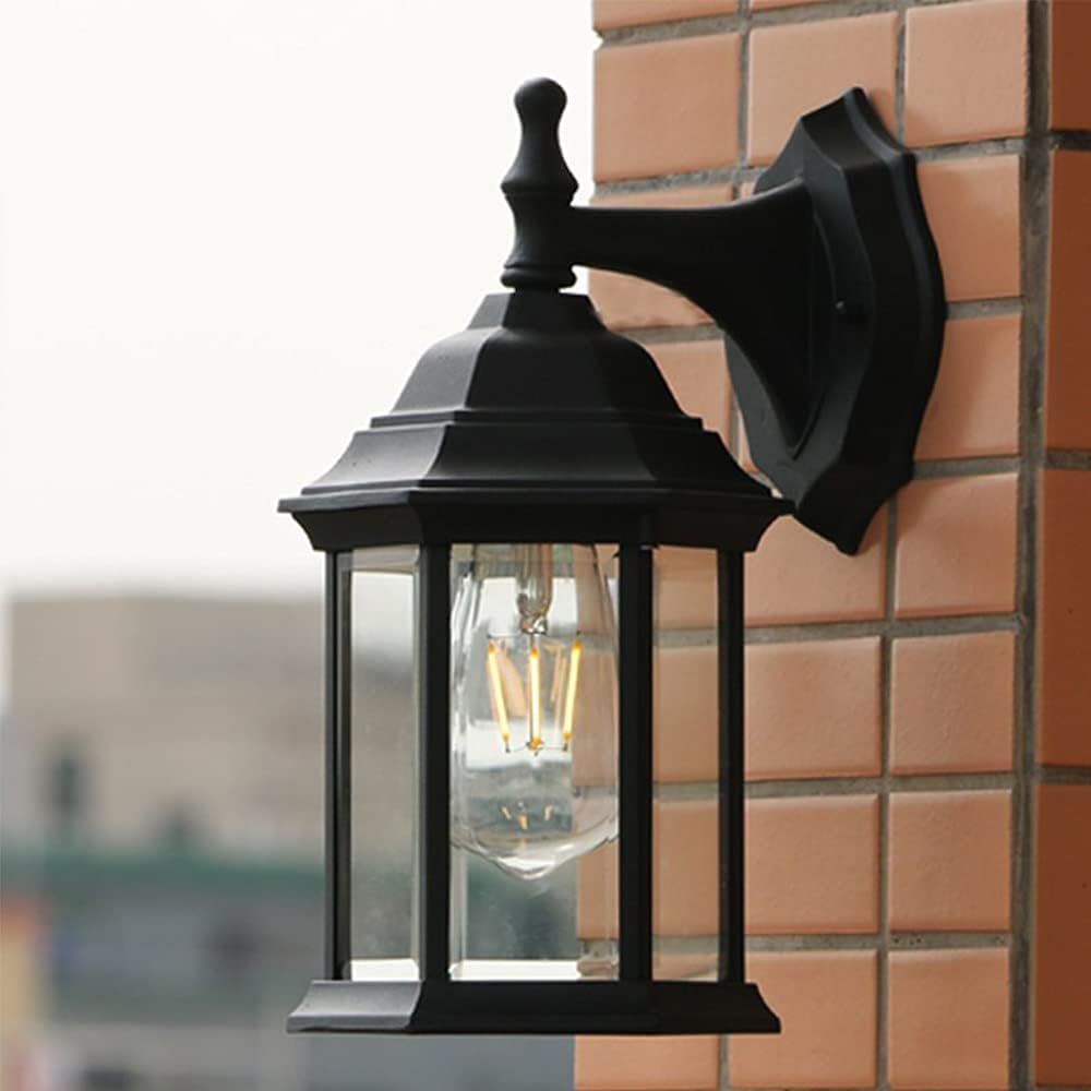 Retro Wall Lamp-Antique Outdoor Wall Light E27 Garden Lamp Retro Antique Wall Lamp with Glass Lamp Cover Outdoor Lamp Waterproof Door Balcony Villa Outdoor Lamp-Antique Color (D) image number 2